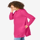 Longer-Length Hoodie Sweatshirt. image number null