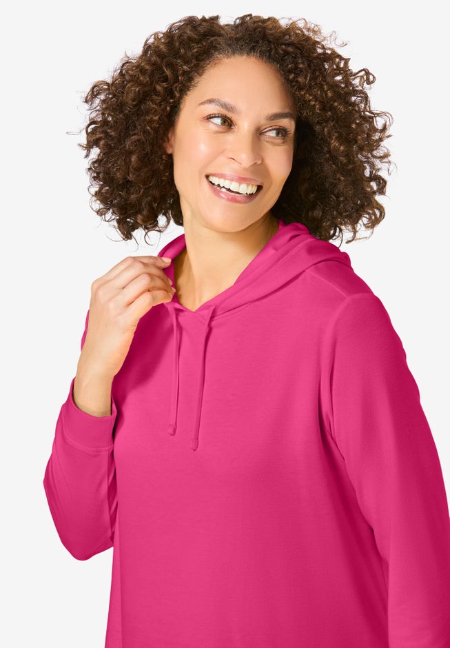 Longer-Length Hoodie Sweatshirt. image number 3