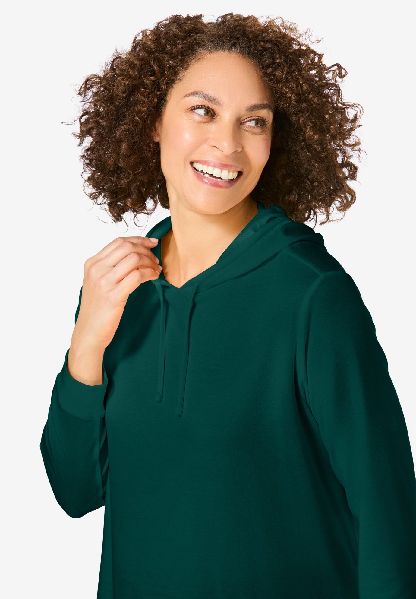 Longer-Length Hoodie Sweatshirt. image number 3