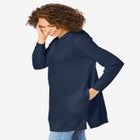 Longer-Length Hoodie Sweatshirt. image number null