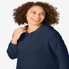 Longer-Length Hoodie Sweatshirt. image number null