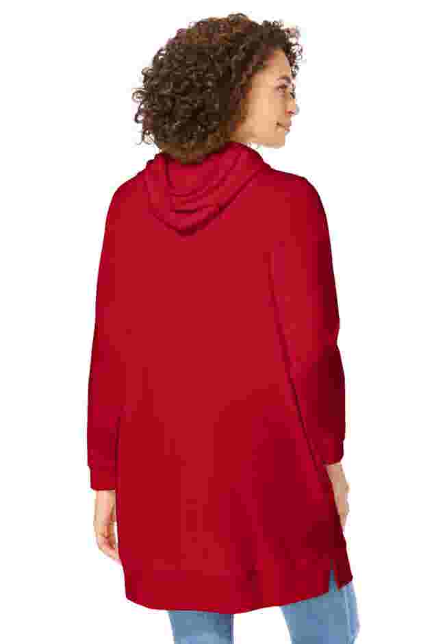 Longer-Length Hoodie Sweatshirt. image number 1