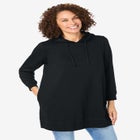 Longer-Length Hoodie Sweatshirt. image number null