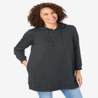 Longer-Length Hoodie Sweatshirt. image number null