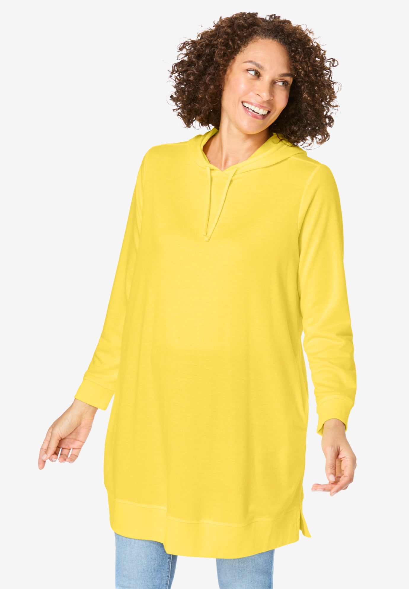 Longer-Length Hoodie Sweatshirt. image number 0