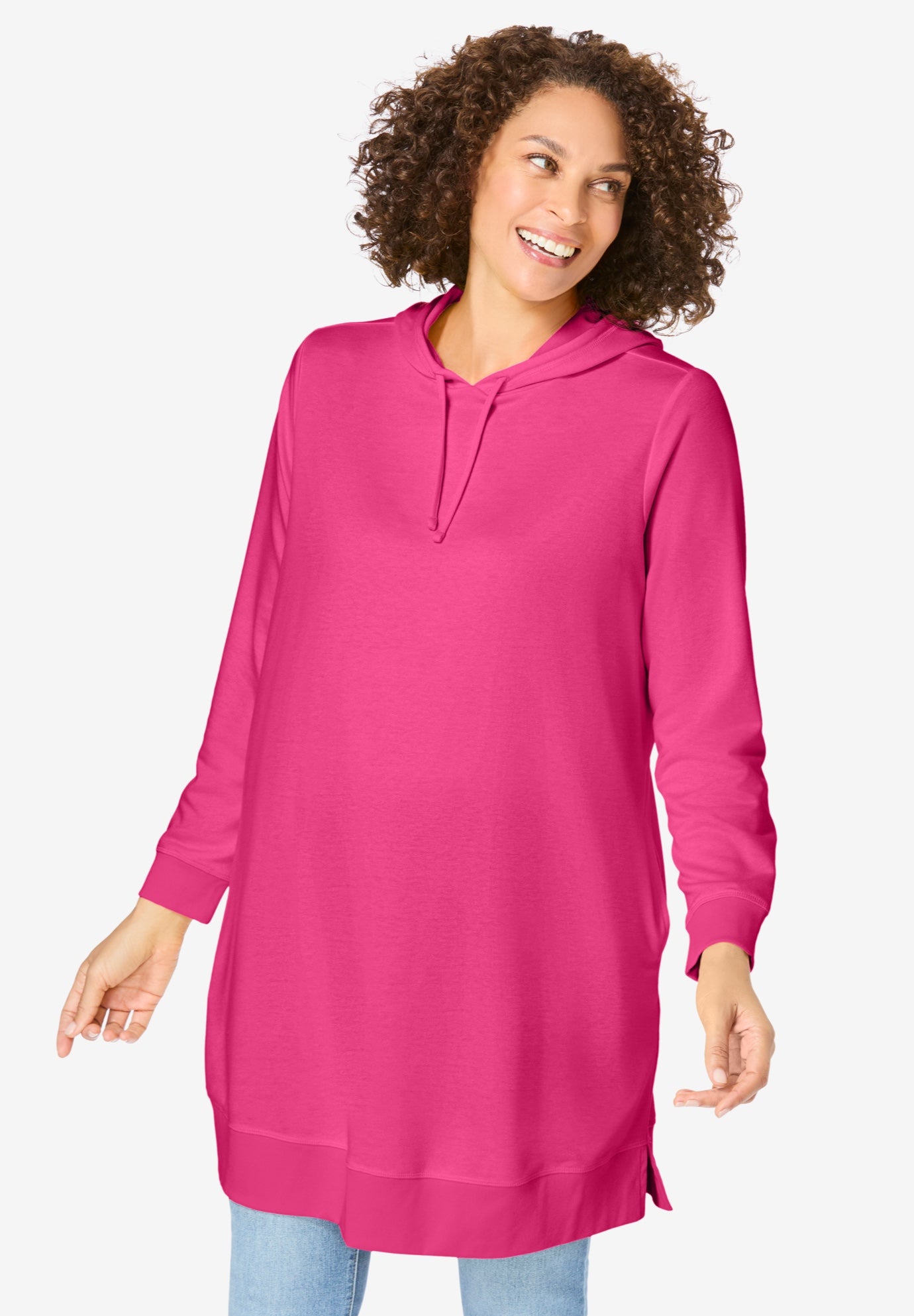 Longer-Length Hoodie Sweatshirt. image number 0