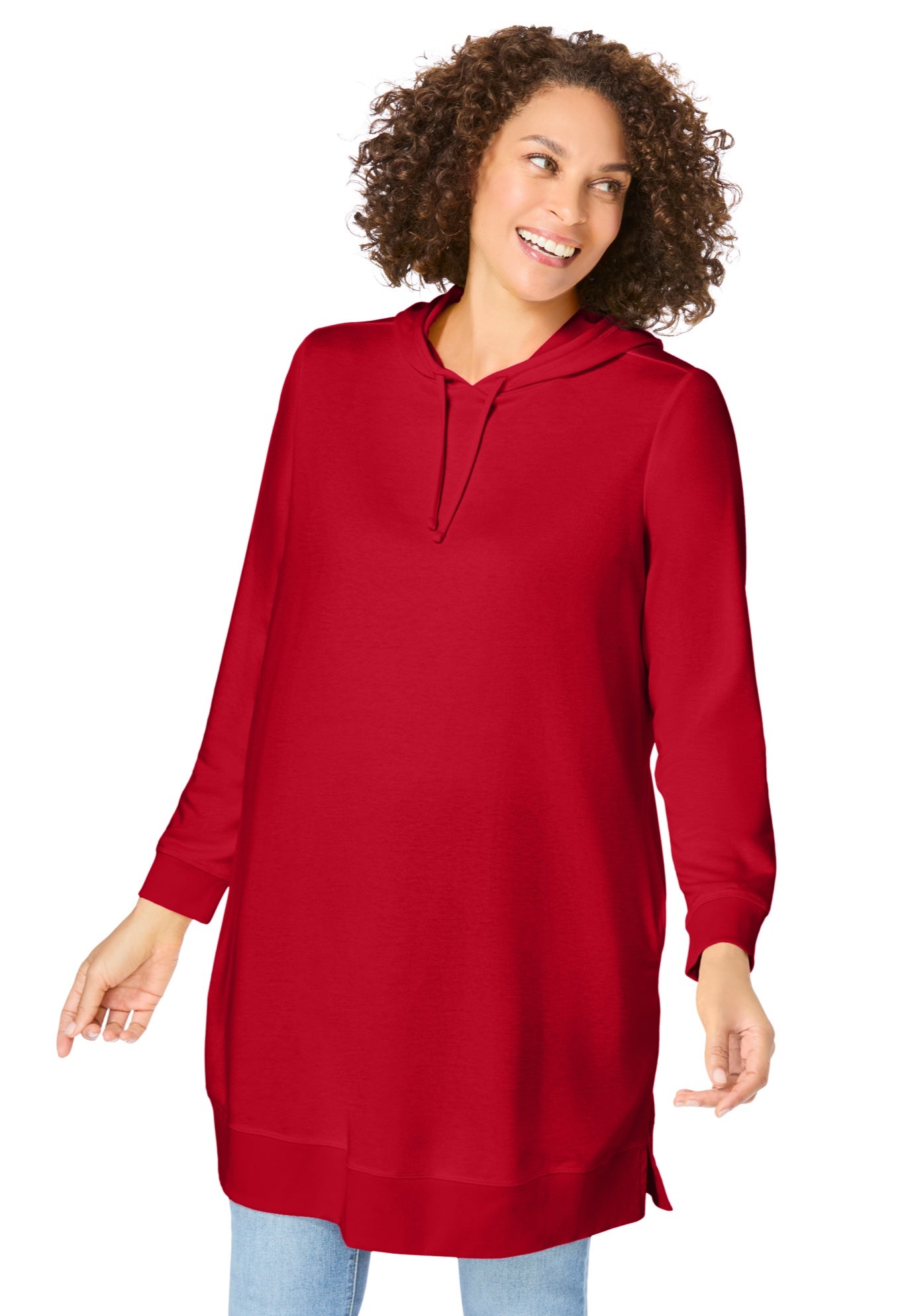 Longer-Length Hoodie Sweatshirt. image number 0