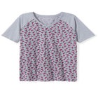 Elbow Sleeve V-Neck Baseball Tee image number null