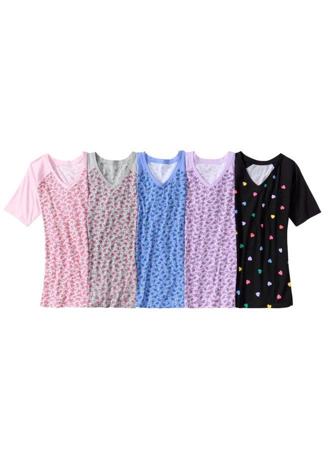 Elbow Sleeve V-Neck Baseball Tee image number 4