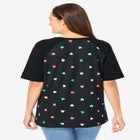 Elbow Sleeve V-Neck Baseball Tee image number null