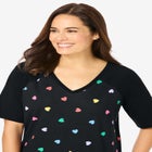 Elbow Sleeve V-Neck Baseball Tee image number null