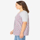 Elbow Sleeve V-Neck Baseball Tee image number null