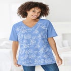 Elbow Sleeve V-Neck Baseball Tee image number null