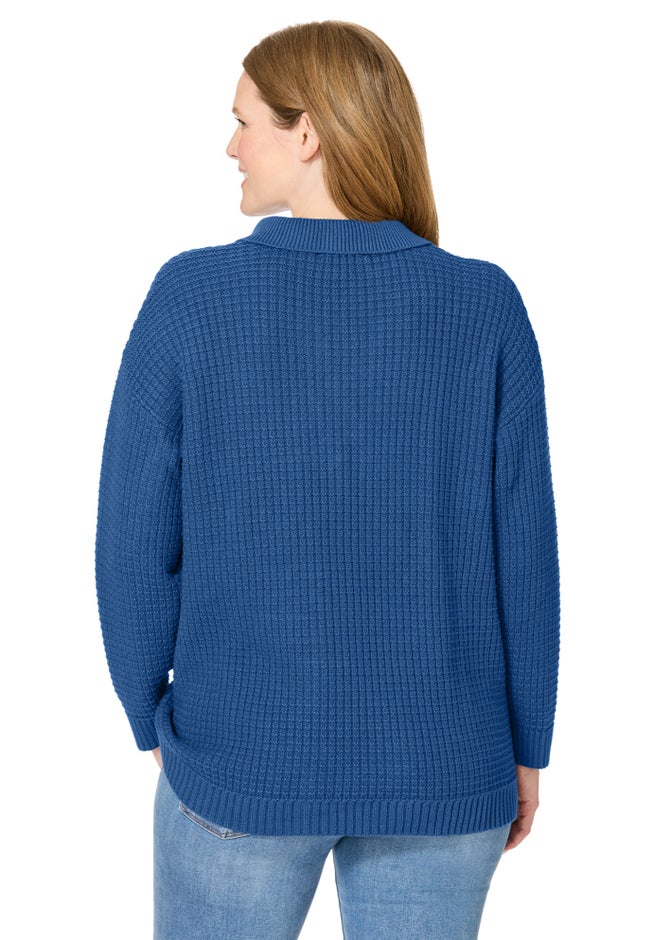 Waffle Polo Sweater image number 1