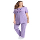 7-Day Straight-Leg Elastic-Waist Stretchy Knit Pant image number null