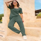 7-Day Straight-Leg Elastic-Waist Stretchy Knit Pant image number null