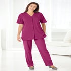 7-Day Straight-Leg Elastic-Waist Stretchy Knit Pant image number null