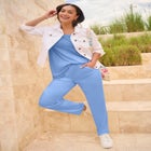 7-Day Straight-Leg Elastic-Waist Stretchy Knit Pant image number null