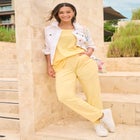 7-Day Straight-Leg Elastic-Waist Stretchy Knit Pant image number null