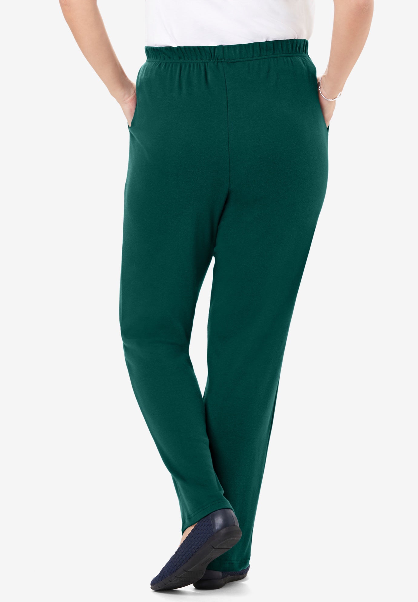 7-Day Knit Straight-Leg Pull-On Pants image number 1