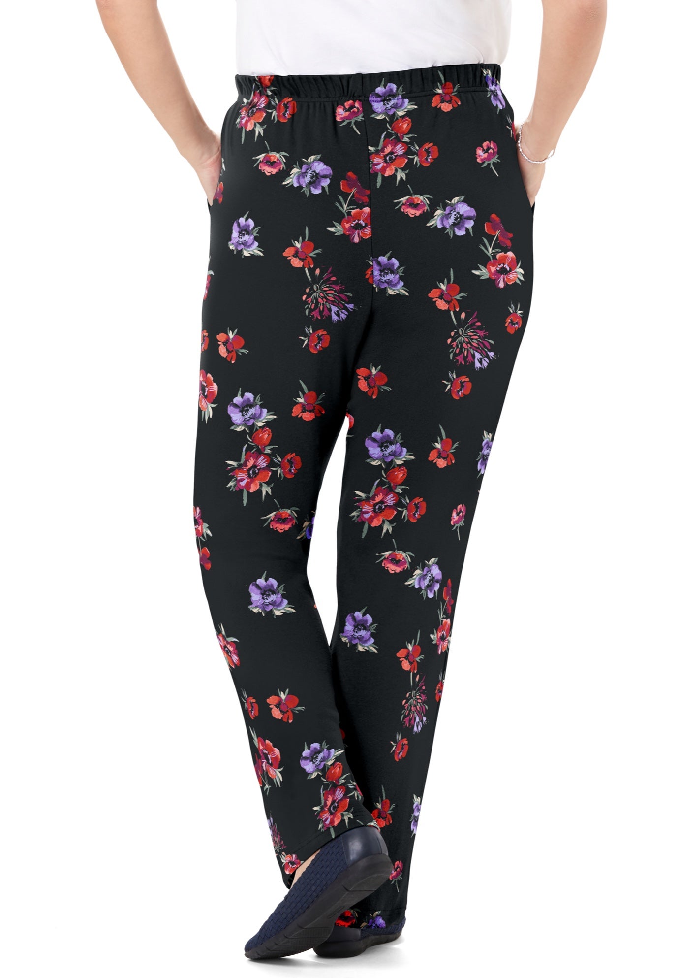 7-Day Knit Straight-Leg Pull-On Pants image number 1