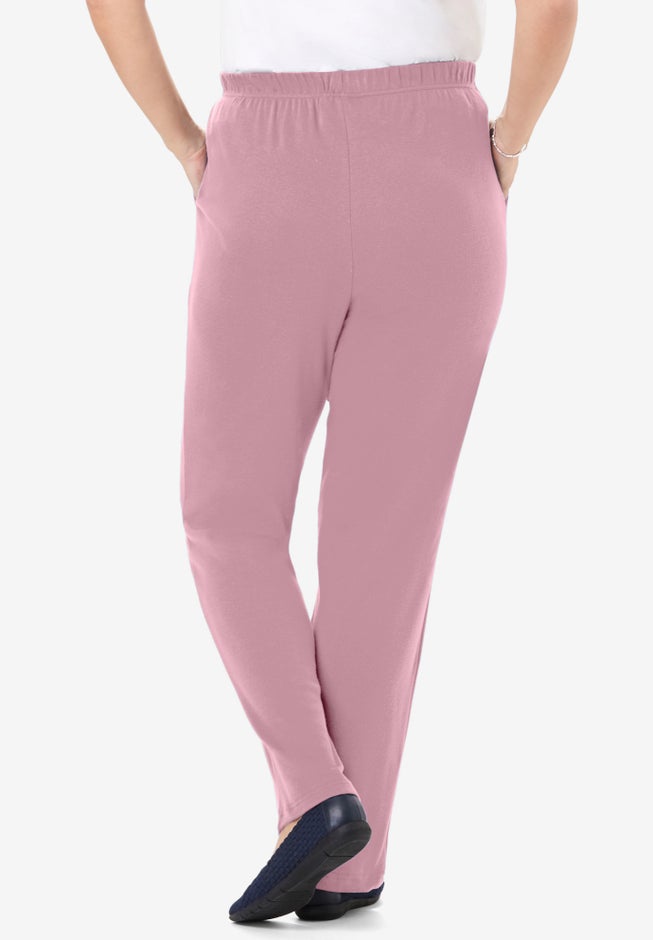 7-Day Knit Straight-Leg Pull-On Pants image number 1