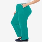 7-Day Knit Straight-Leg Pull-On Pants image number null