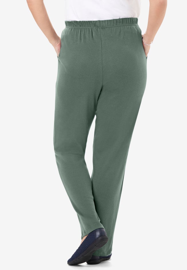 7-Day Knit Straight-Leg Pull-On Pants image number 1