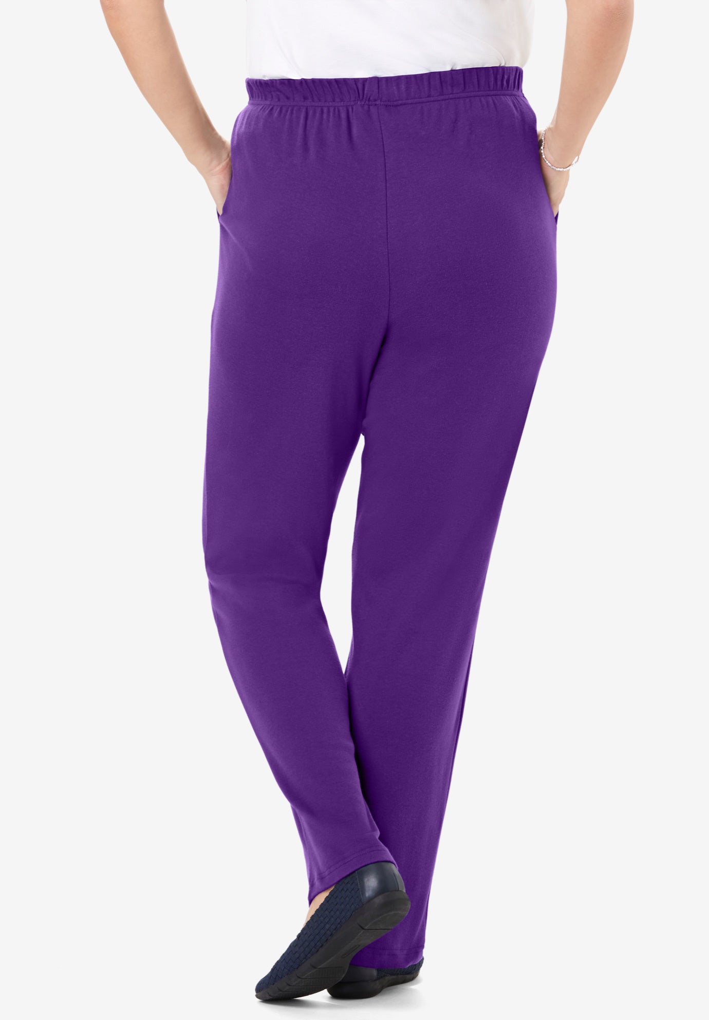 7-Day Knit Straight-Leg Pull-On Pants image number 1