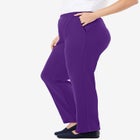 7-Day Knit Straight-Leg Pull-On Pants image number null