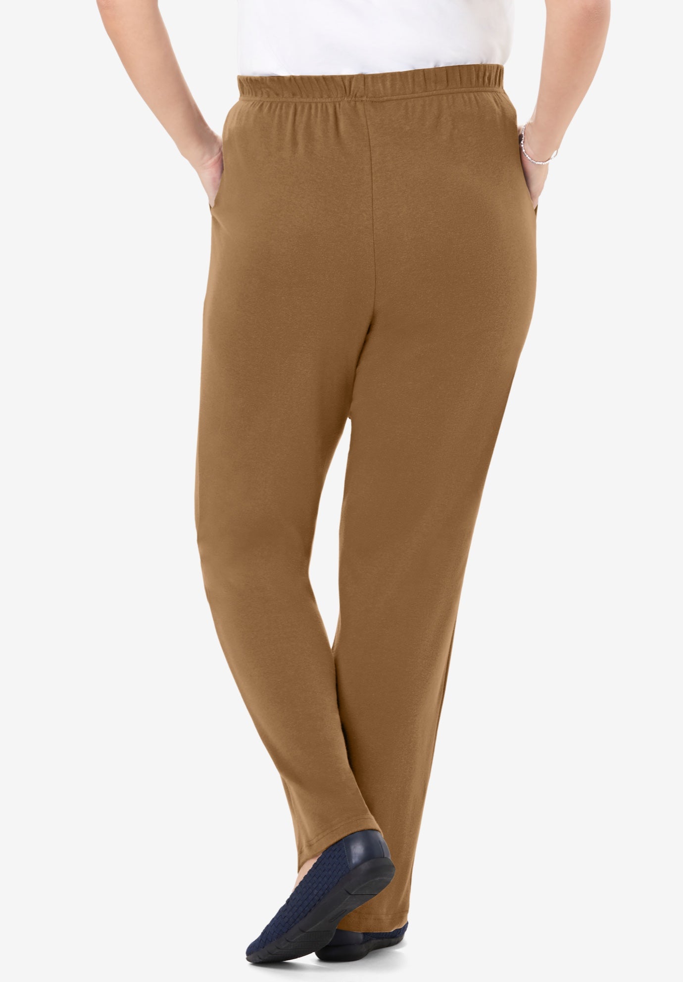 7-Day Knit Straight-Leg Pull-On Pants image number 1