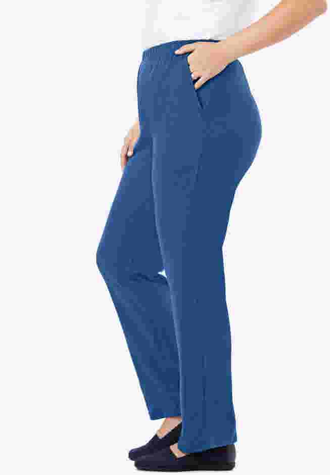 Womens Plus-Size 7-Day Knit Straight-Leg Pull-On Pants image number 2