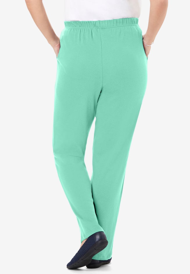 7-Day Straight-Leg Elastic-Waist Stretchy Knit Pant image number 1