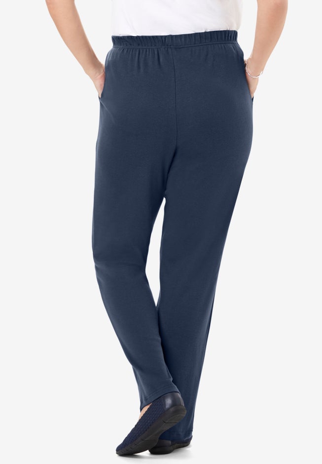 7-Day Knit Straight-Leg Pull-On Pants image number 1