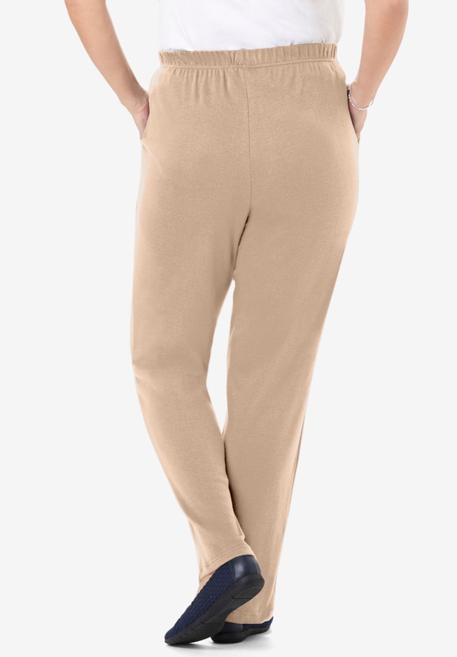 7-Day Knit Straight-Leg Pull-On Pants image number 1