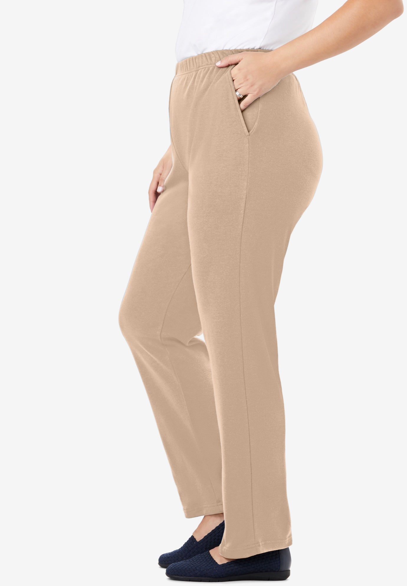 7-Day Knit Straight-Leg Pull-On Pants image number 2