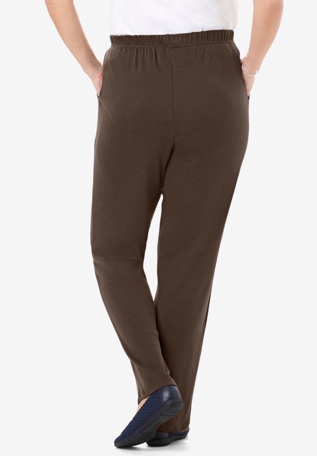 7-Day Knit Straight-Leg Pull-On Pants image number 1