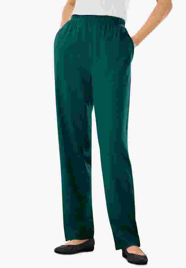 Womens Plus-Size 7-Day Knit Straight-Leg Pull-On Pants image number 0