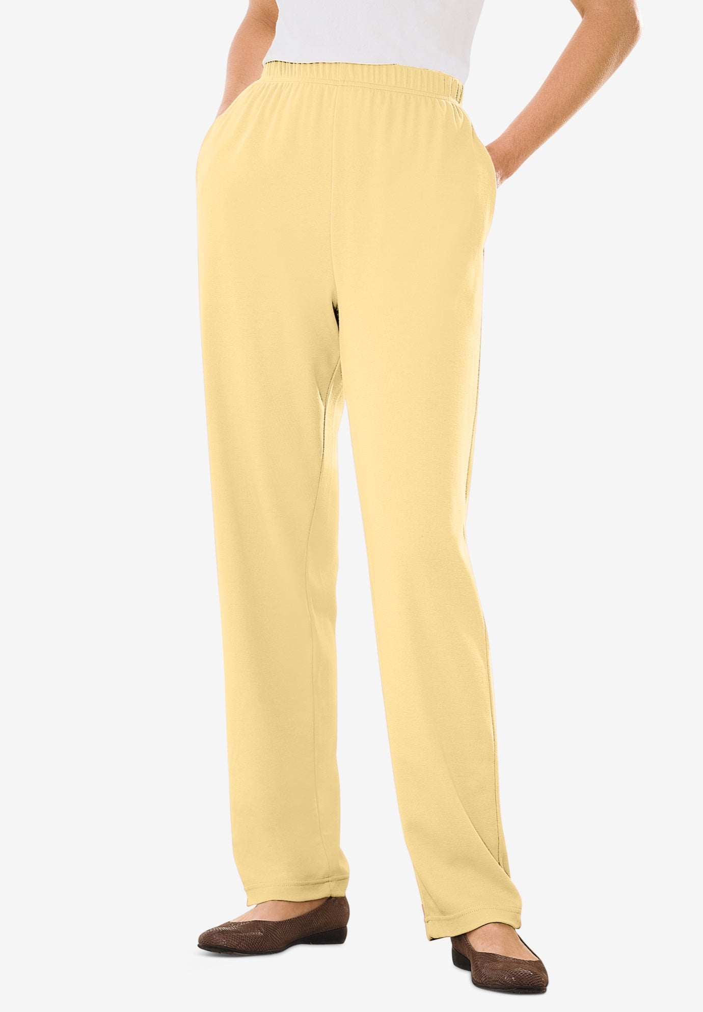 7-Day Knit Straight-Leg Pull-On Pants image number 0