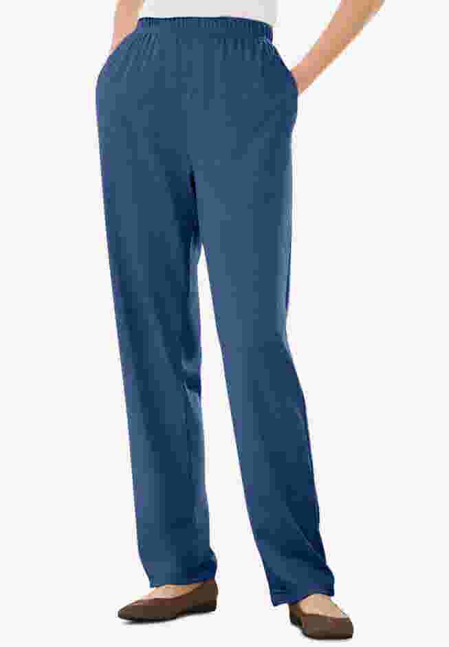 Womens Plus-Size 7-Day Knit Straight-Leg Pull-On Pants image number 0