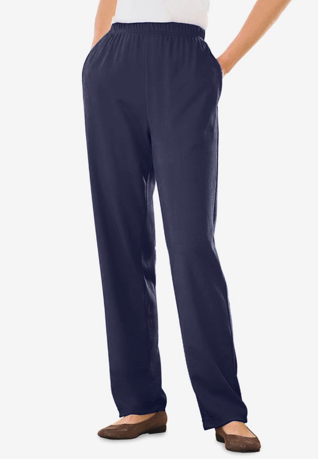 7-Day Knit Straight-Leg Pull-On Pants image number 0