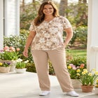 7-Day Straight-Leg Elastic-Waist Stretchy Knit Pant image number null