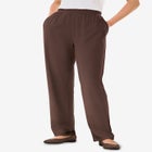 7-Day Straight-Leg Elastic-Waist Stretchy Knit Pant image number null