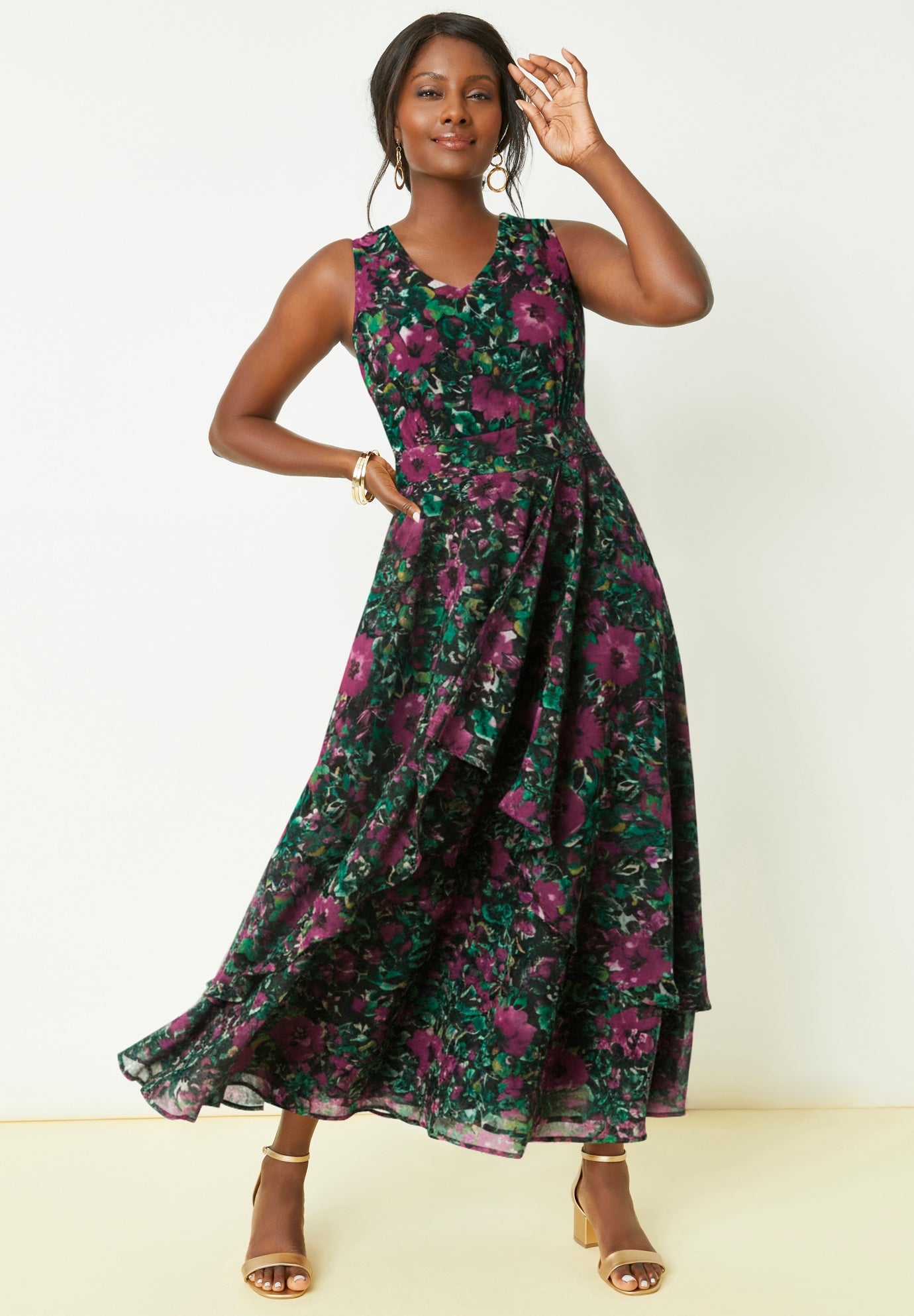 Georgette Flyaway Maxi Dress image number 0