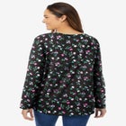 Perfect Printed Long-Sleeve V-Neck Tee image number null