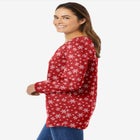 Perfect Printed Long-Sleeve V-Neck Tee image number null