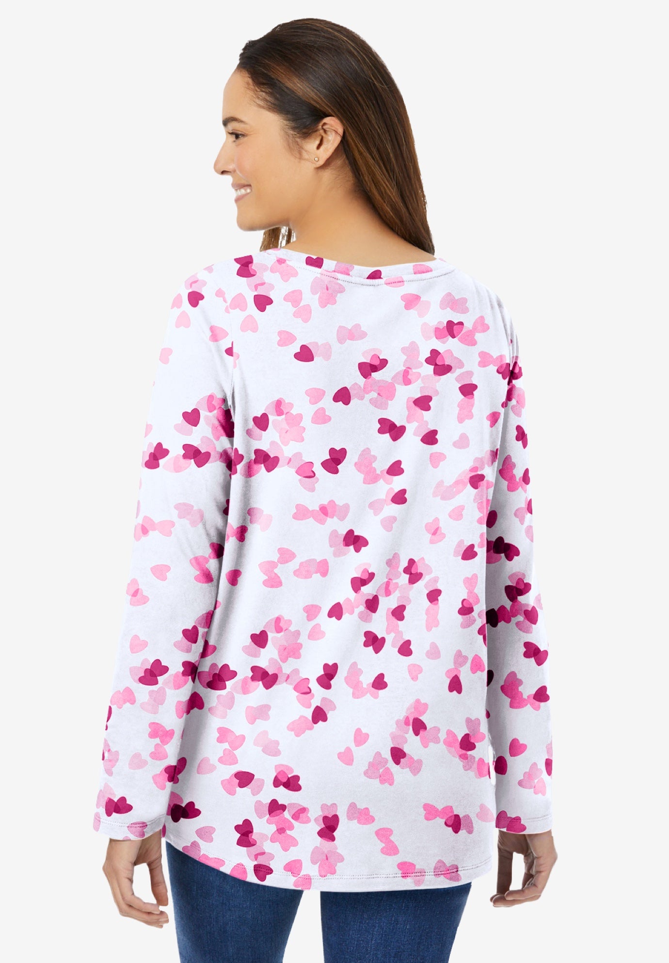 Perfect Printed Long-Sleeve V-Neck Tee image number 1