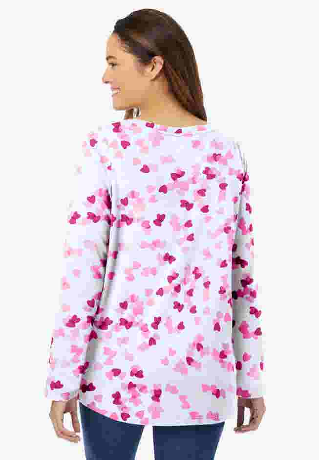 Perfect Printed Long-Sleeve V-Neck Tee image number 1