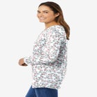 Perfect Printed Long-Sleeve V-Neck Tee image number null