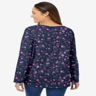 Perfect Printed Long-Sleeve V-Neck Tee image number null